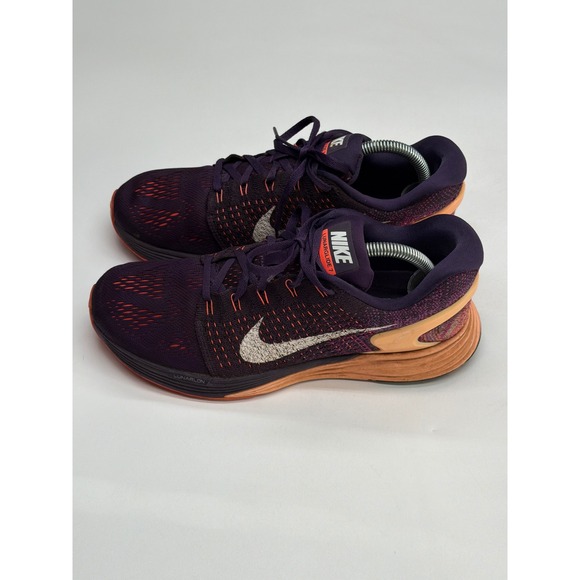 Nike Women LunarGlide 7 Running Shoes Purple Orange Athletic Sneakers 747356-500 - Picture 6 of 11